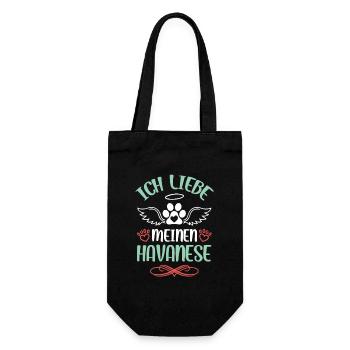 Havanese love with wings - Gift Bag for Bottles - black - Front