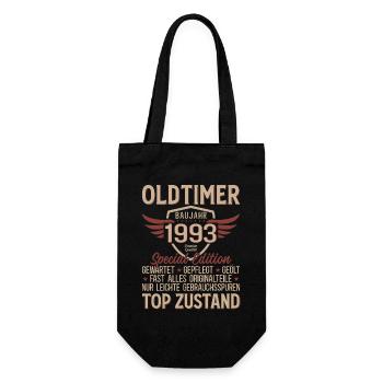 33. Geburtstag Shirt – Oldtimer 1993 Vintage Retro - Geschenkbeutel für Flaschen - Schwarz - Vorne