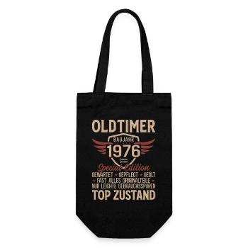 50. Geburtstag Shirt – Oldtimer 1976 Vintage Retro - Geschenkbeutel für Flaschen - Schwarz - Vorne