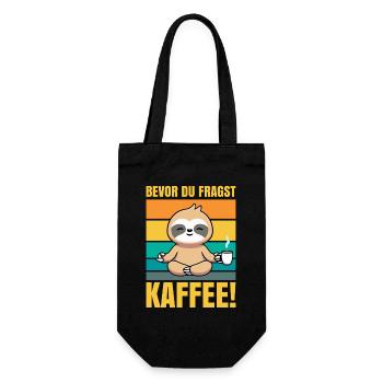 Before you ask Coffee Sloth - Gift Bag for Bottles - black - Front