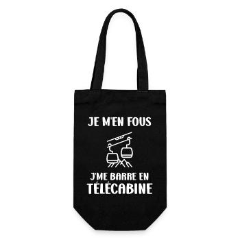 Mir ist die Gondel egal. - Geschenkbeutel für Flaschen - Schwarz - Vorne