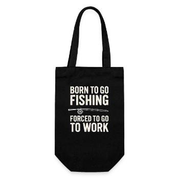 Né pour aller pêcher, forcé de travailler Pêcheur - Sac à bouteille - noir - Devant