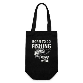 Né pour aller pêcher, forcé de travailler Pêcheur - Sac à bouteille - noir - Devant