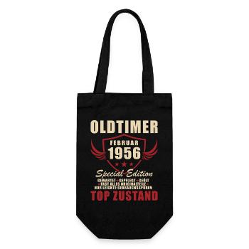 Februar 1956 Geburtstag Oldtimer 1956 - Geschenkbeutel für Flaschen - Schwarz - Vorne