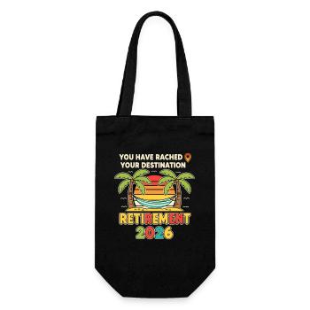 Work to Beach Funny GPS Tee Men & Woman Retired - Geschenkbeutel für Flaschen - Schwarz - Vorne