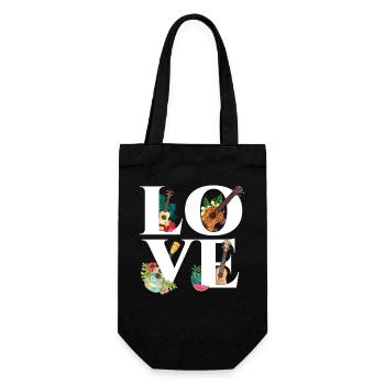 Ukulélé hawaïen Ukulélé Love - Sac à bouteille - noir - Devant
