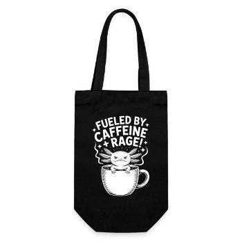Kaffee Sprüche Koffein Lustiges Kaffee Geschenk - Geschenkbeutel für Flaschen - Schwarz - Vorne