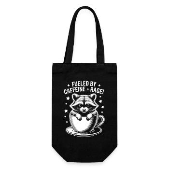 Kaffee Sprüche Koffein Lustiges Kaffee Geschenk - Geschenkbeutel für Flaschen - Schwarz - Vorne