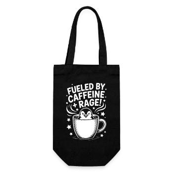 Kaffee Sprüche Koffein Lustiges Kaffee Geschenk - Geschenkbeutel für Flaschen - Schwarz - Vorne