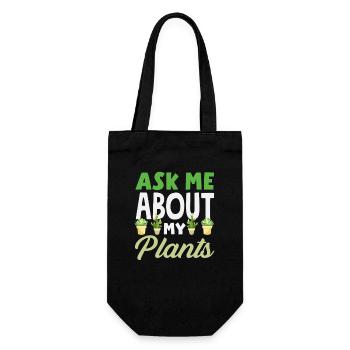 Demande-moi pour mes plantes, jardinier drôle - Sac à bouteille - noir - Devant