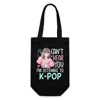 Can't Hear You In Listening To K-Pop - Gift Bag for Bottles - black - Front