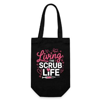 Living the Scrub Life - Gift Bag for Bottles - black - Front