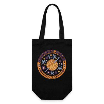Vibrations au crochet : seulement drôles, amateur du crochet - Sac à bouteille - noir - Devant