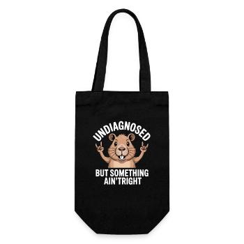 Undiagnosed but something ain't right - Gift Bag for Bottles - black - Front