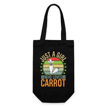 Just A Girl Who Loves Carrot Cute Carrot Lover - Geschenkbeutel für Flaschen - Schwarz - Vorne