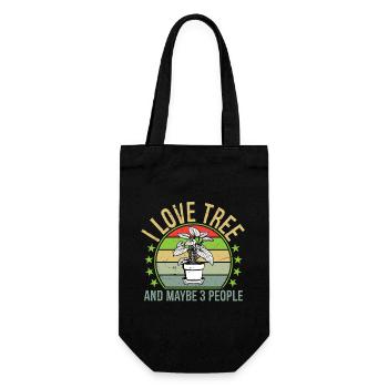 I Love Tree And Maybe 3 People - Geschenkbeutel für Flaschen - Schwarz - Vorne