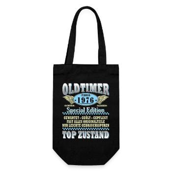Vintage February Vintage 1976 Man 50th Birthday - Gift Bag for Bottles - black - Front