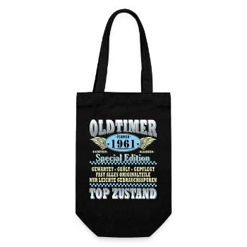 Vintage February Vintage 1961 Man 65th Birthday - Gift Bag for Bottles - black - Front