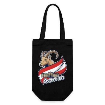 Bouquetin avec drapeau autrichien - Sac à bouteille - noir - Devant