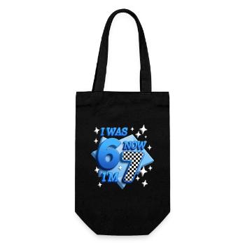 67 Six Sept À damier bleu J’étais Maintenant je suis - Sac à bouteille - noir - Devant