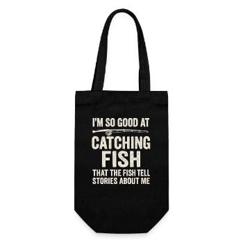 I'm So Good At Catching Fish Angler Saying Fishing - Gift Bag for Bottles - black - Front