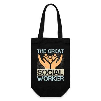 Social Worker Quote The Great Social Work - Geschenkbeutel für Flaschen - Schwarz - Vorne