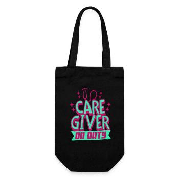 Nurse, geriatric care - Gift Bag for Bottles - black - Front