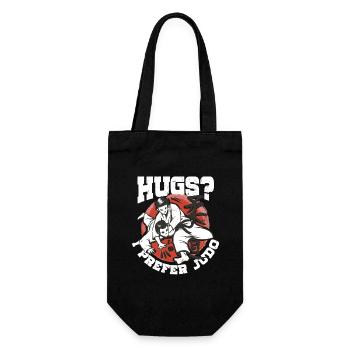 Judo Kampfsport Hugs? I Prefer Judo - Geschenkbeutel für Flaschen - Schwarz - Vorne