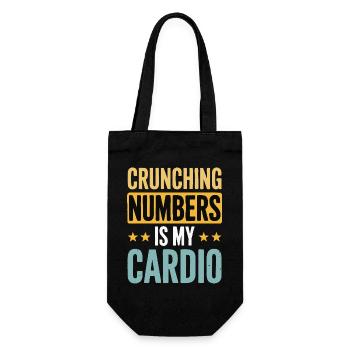 Crunching Numbers - Cardio Finanzhumor - Geschenkbeutel für Flaschen - Schwarz - Vorne