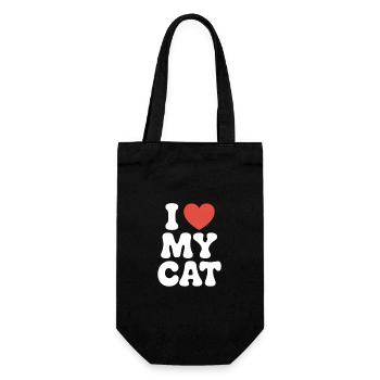 I love my cat - Gift Bag for Bottles - black - Front
