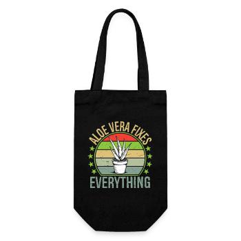 Aloe Vera Fixes Everything Funny Succulent Gard - Gift Bag for Bottles - black - Front