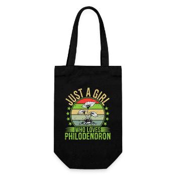 Just A Girl Who Loves Philodendron Plant - Geschenkbeutel für Flaschen - Schwarz - Vorne