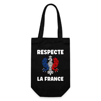 Respect France Trikolore Adler - Geschenkbeutel für Flaschen - Schwarz - Vorne
