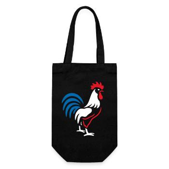 Vibrant blue red rooster - Gift Bag for Bottles - black - Front