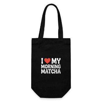 I love my Morning Matcha - Gift Bag for Bottles - black - Front