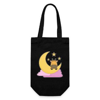 Giraffe Mond - Geschenkbeutel für Flaschen - Schwarz - Vorne