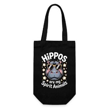 Expressions d’hippopotames Blague hippopotame Cadeau d’hippopotame - Sac à bouteille - noir - Devant