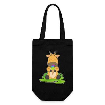 Giraffe Waffeleis - Geschenkbeutel für Flaschen - Schwarz - Vorne