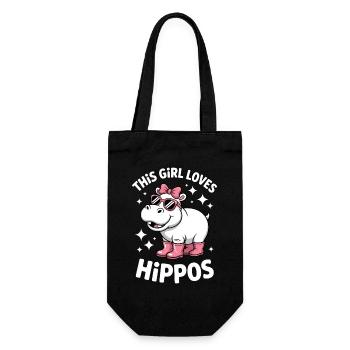 Expressions d’hippopotames Blague hippopotame Cadeau d’hippopotame - Sac à bouteille - noir - Devant