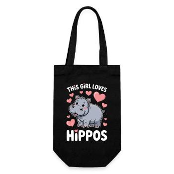 Nilpferd Sprüche Flusspferd Witz Nilpferd Geschenk - Geschenkbeutel für Flaschen - Schwarz - Vorne