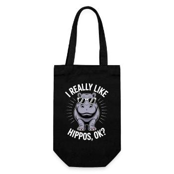 Expressions d’hippopotames Blague hippopotame Cadeau d’hippopotame - Sac à bouteille - noir - Devant