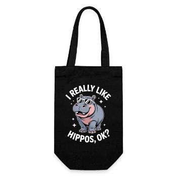 Expressions d’hippopotames Blague hippopotame Cadeau d’hippopotame - Sac à bouteille - noir - Devant