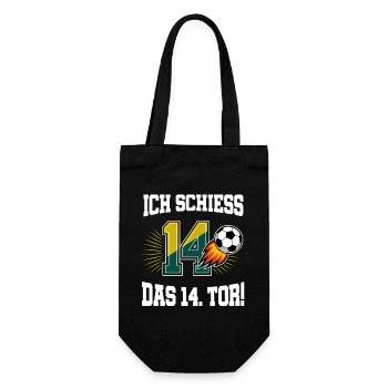 I Shoot 14th Goal Funny 14th Birthday Football - Gift Bag for Bottles - black - Front