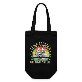 I Like Arugula And Maybe Three People Vintage - Geschenkbeutel für Flaschen - Schwarz - Vorne