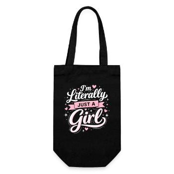 Ich Bin Literally Just Ein Mädchen - Geschenkbeutel für Flaschen - Schwarz - Vorne
