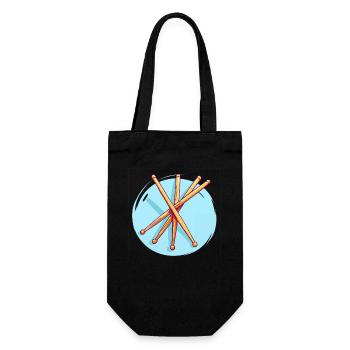 Dessin de baguettes de batterie - Sac à bouteille - noir - Devant