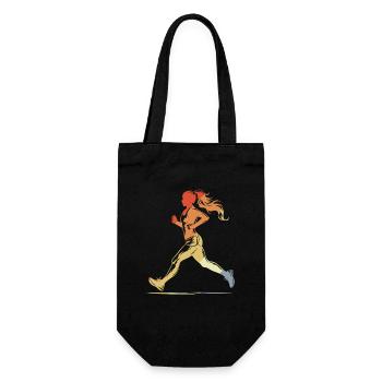 Runner Girl Graphic Vintage - Gift Bag for Bottles - black - Front