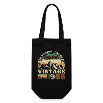 1966 Vintage Retro Geburtstagsgeschenk - Geschenkbeutel für Flaschen - Schwarz - Vorne