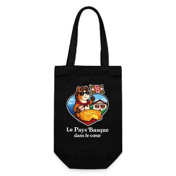 Basque Country in the Heart Pottok Basque Cake - Gift Bag for Bottles - black - Front