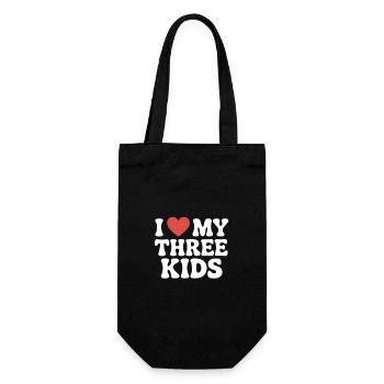 Ich liebe meine drei Kinder - Geschenkbeutel für Flaschen - Schwarz - Vorne